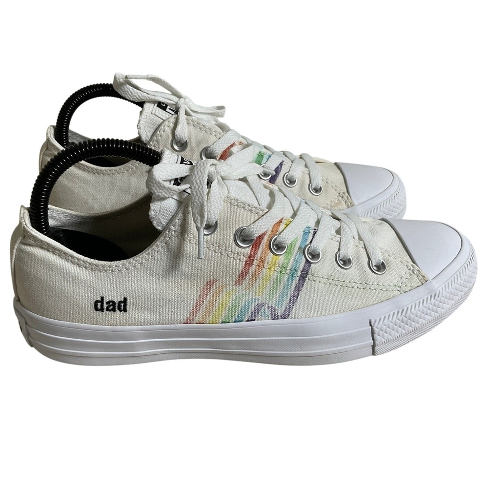Converse Chuck Taylor‎ All Star Pride Dad Rainbow White Low Top Mens 7 165809C